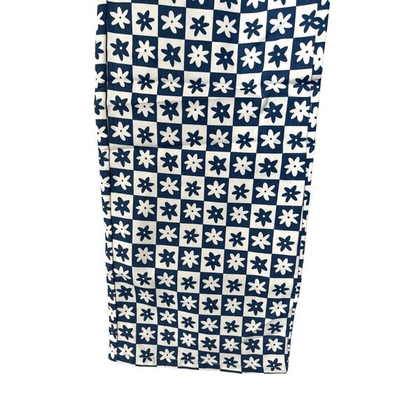 NWT, Unique Vintage Blue & White Checkered Daisy Print Jeans, Size L - Picture 8 of 16